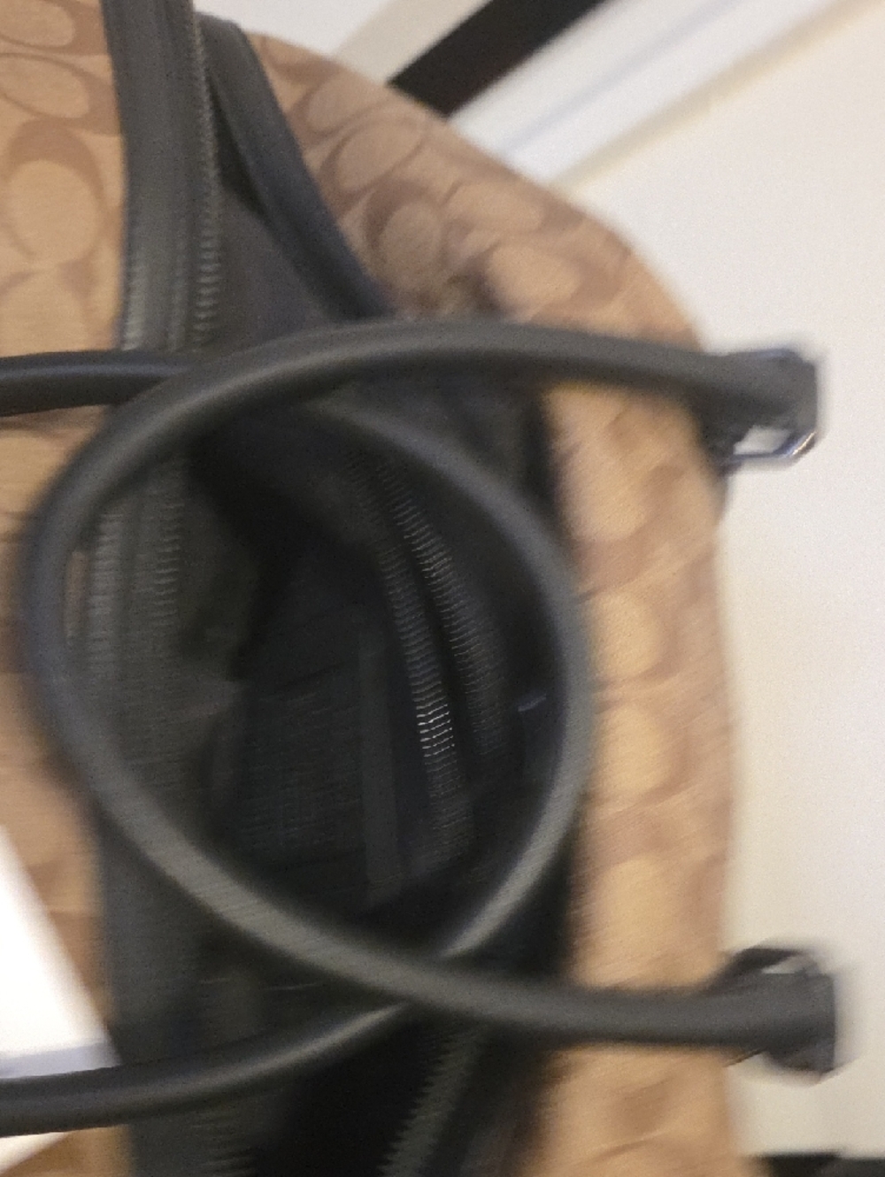 Coach Brown Signature Canvas Duffel with Black Trim - Picture 8 of 8